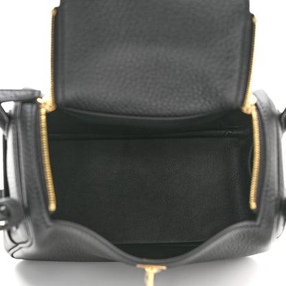 Hermes Taurillon Clemence Mini Lindy 20 Black 5 of 10