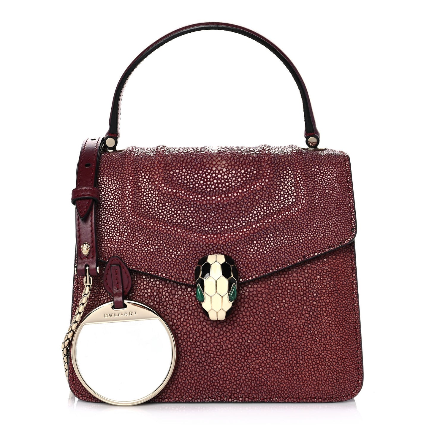 Calfskin Galuchat Serpenti Forever Crossbody Plum