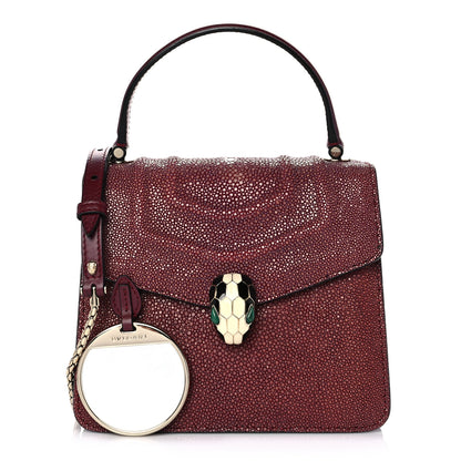 Bulgari Calfskin Galuchat Serpenti Forever Crossbody Plum 1 of 15