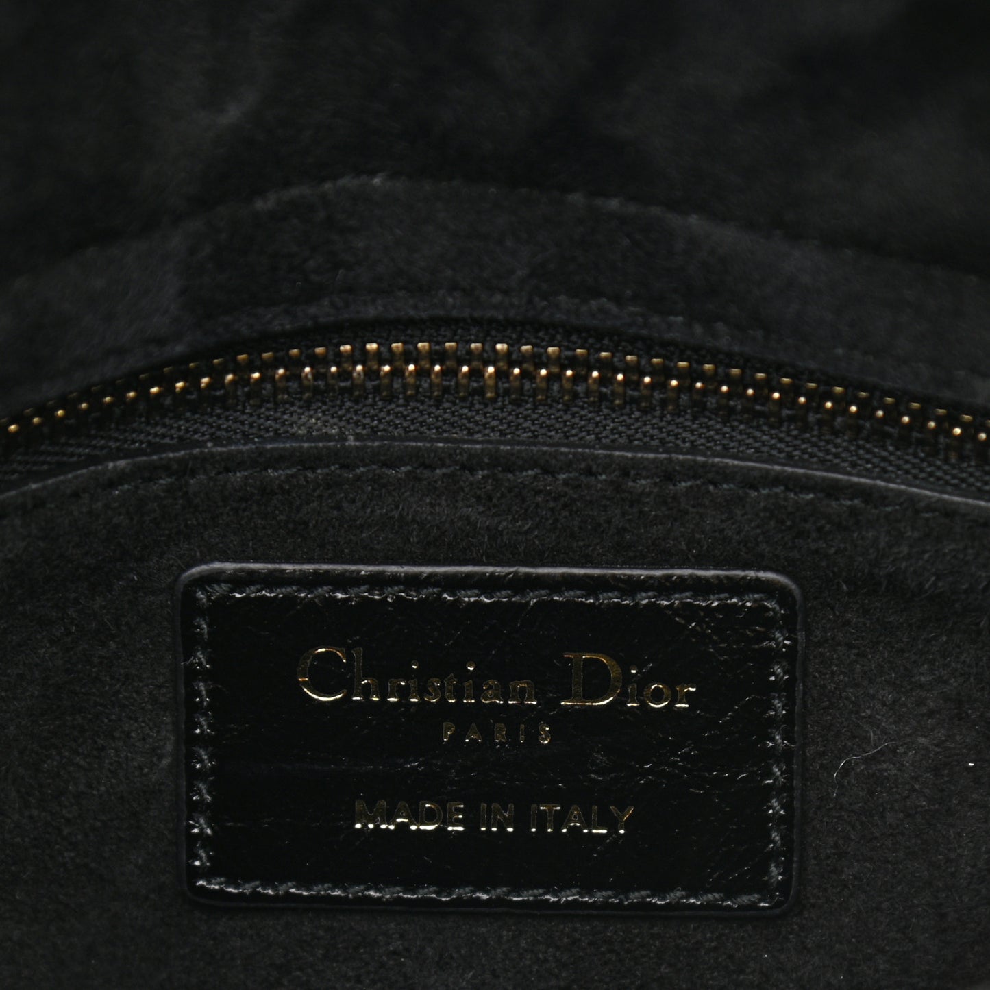 Crinkled Patent Cannage Small Lucky Badges My Lady Dior Black