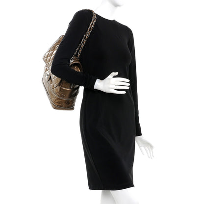 Chanel Metallic Aged Calfskin Expandable Flap Bag Dark Gold 2 of 10
