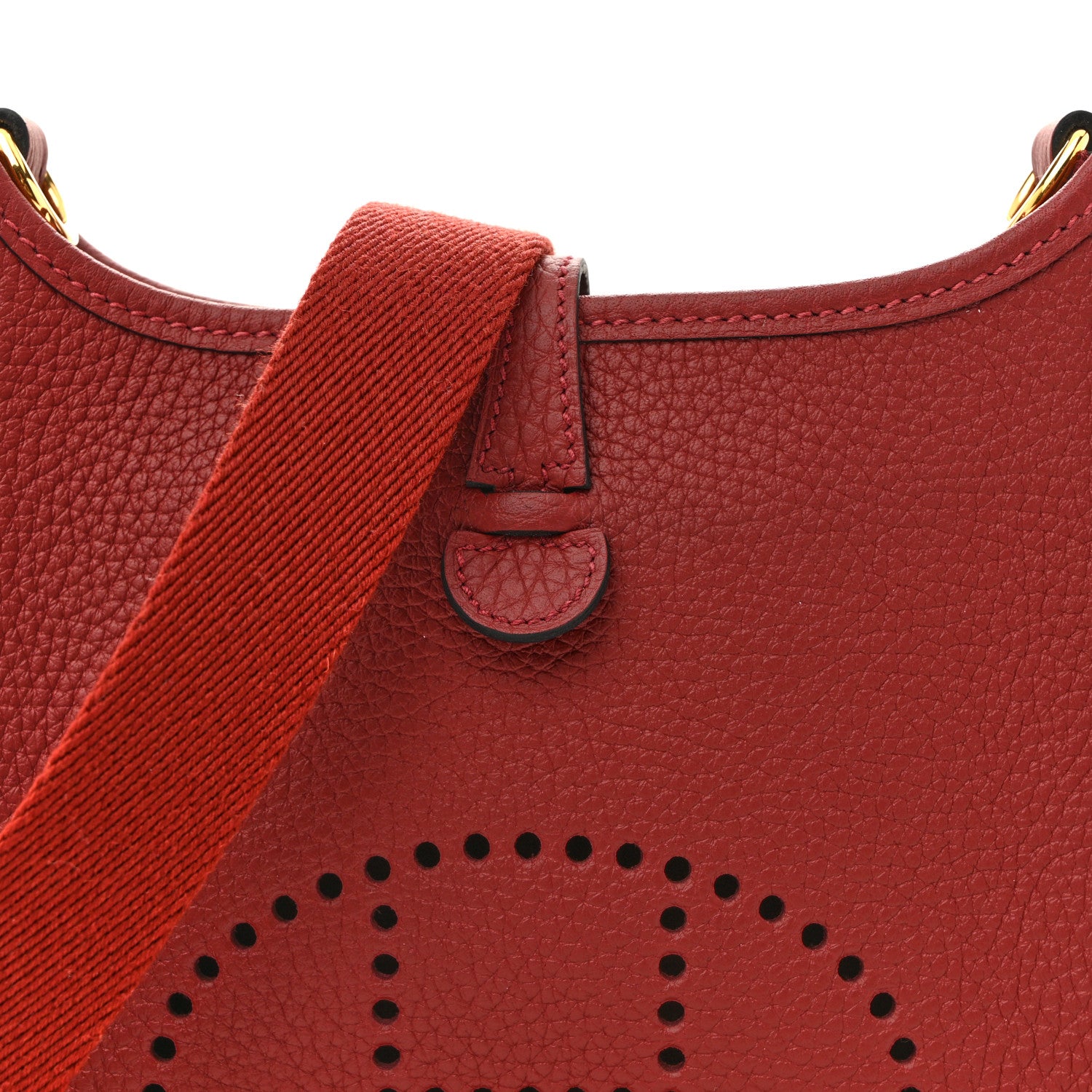 Hermes Taurillon Clemence Evelyne TPM Rouge H 8 of 11