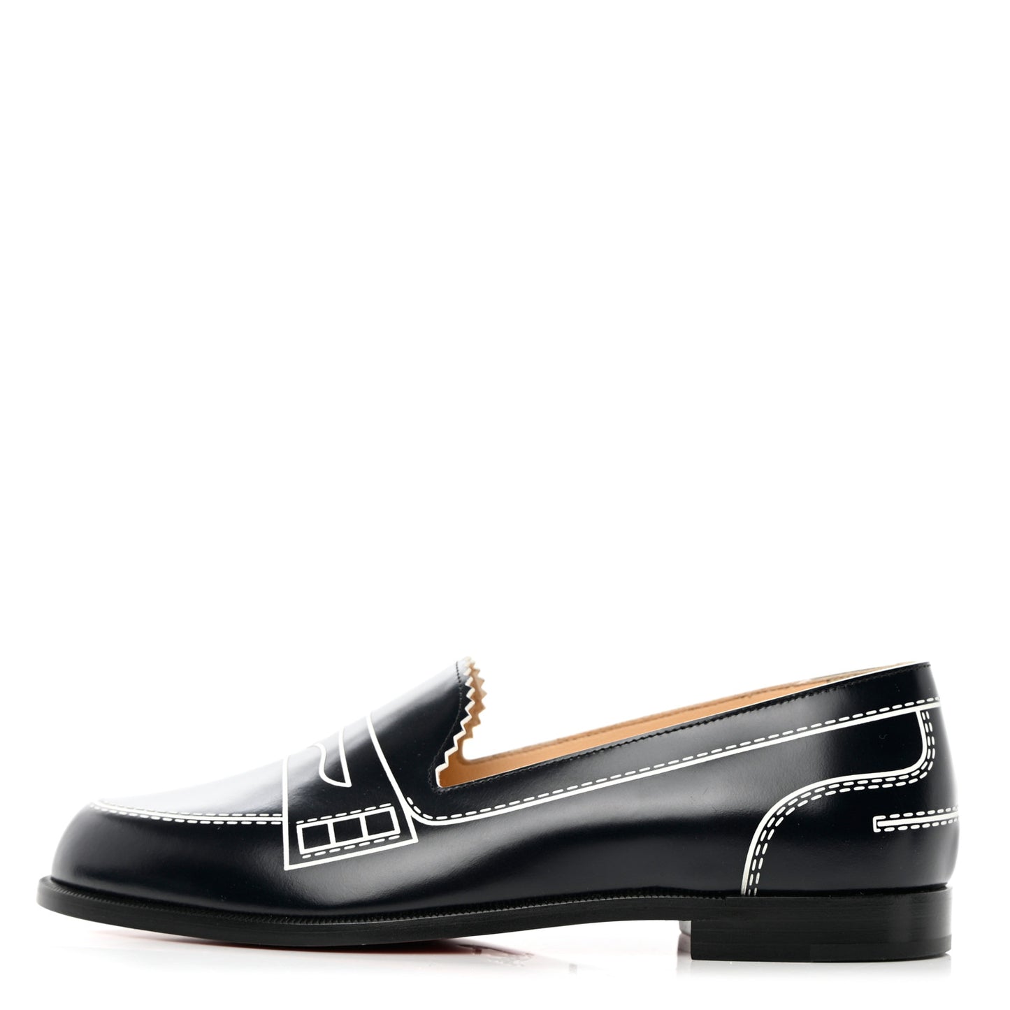 Calfskin Women Mocalaureat Tromp L'oeil Loafers 36 Navy