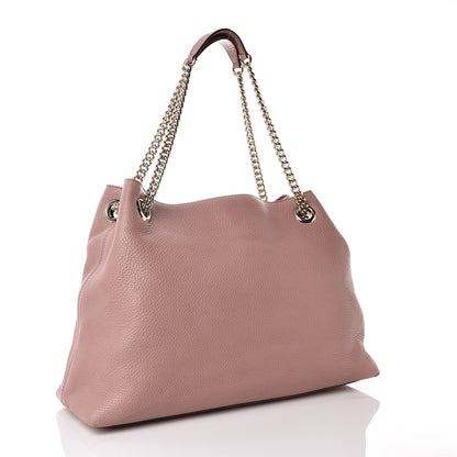 Gucci Pebbled Calfskin Medium Soho Chain Shoulder Bag Dark Cipria 3 of 9
