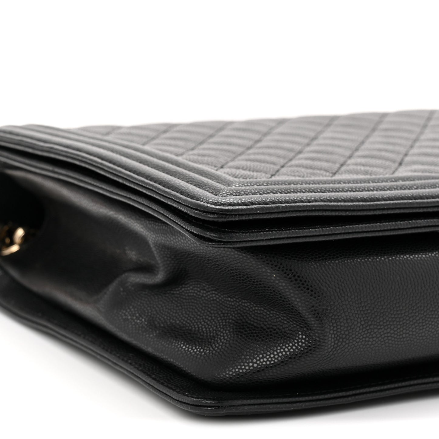 Caviar Quilted Large Boy Flap Black