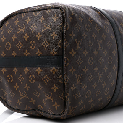 Louis Vuitton Monogram Macassar Keepall Bandouliere 55 7 of 12