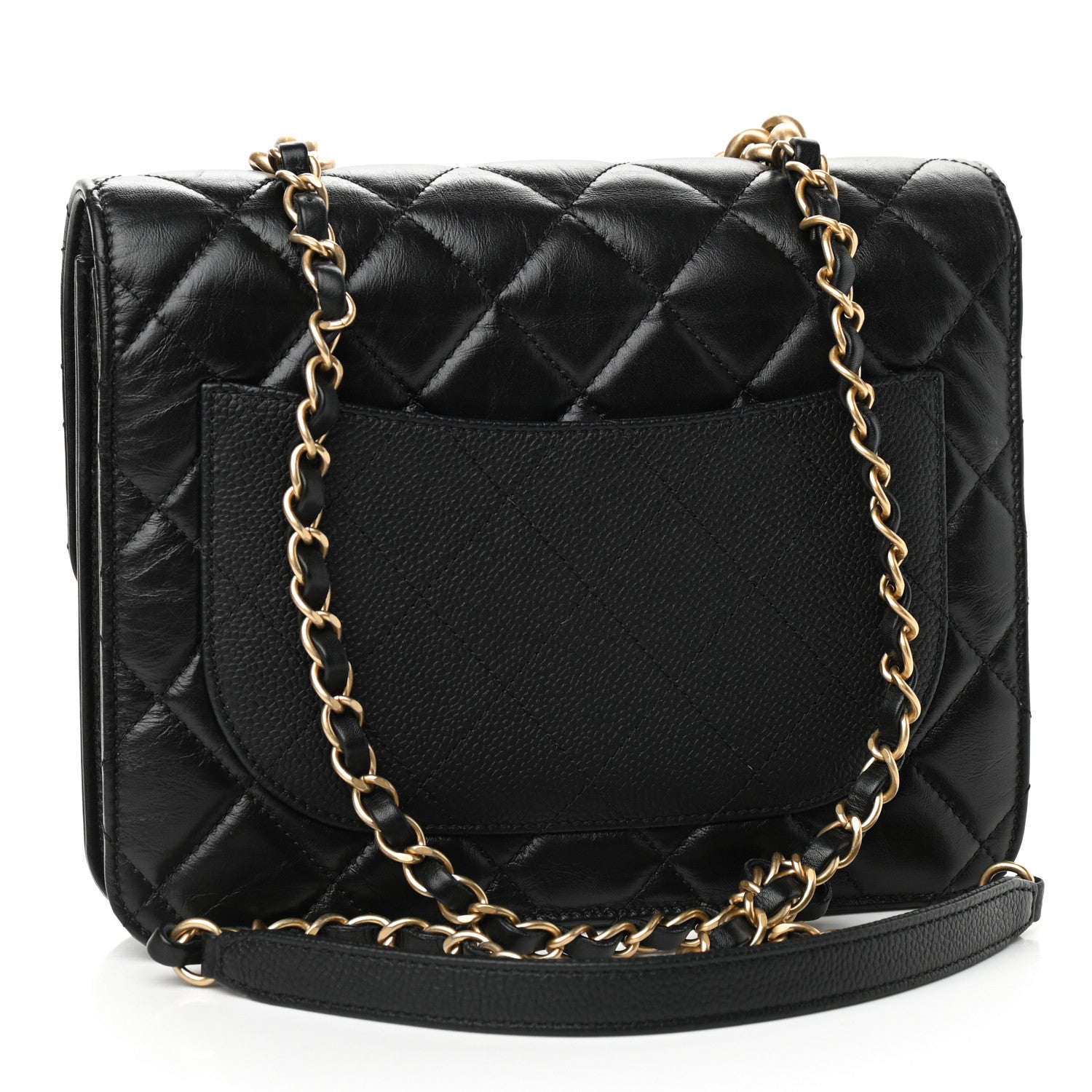 Chanel Calfskin Caviar Quilted Chain Handle Flap Black 2 of 12