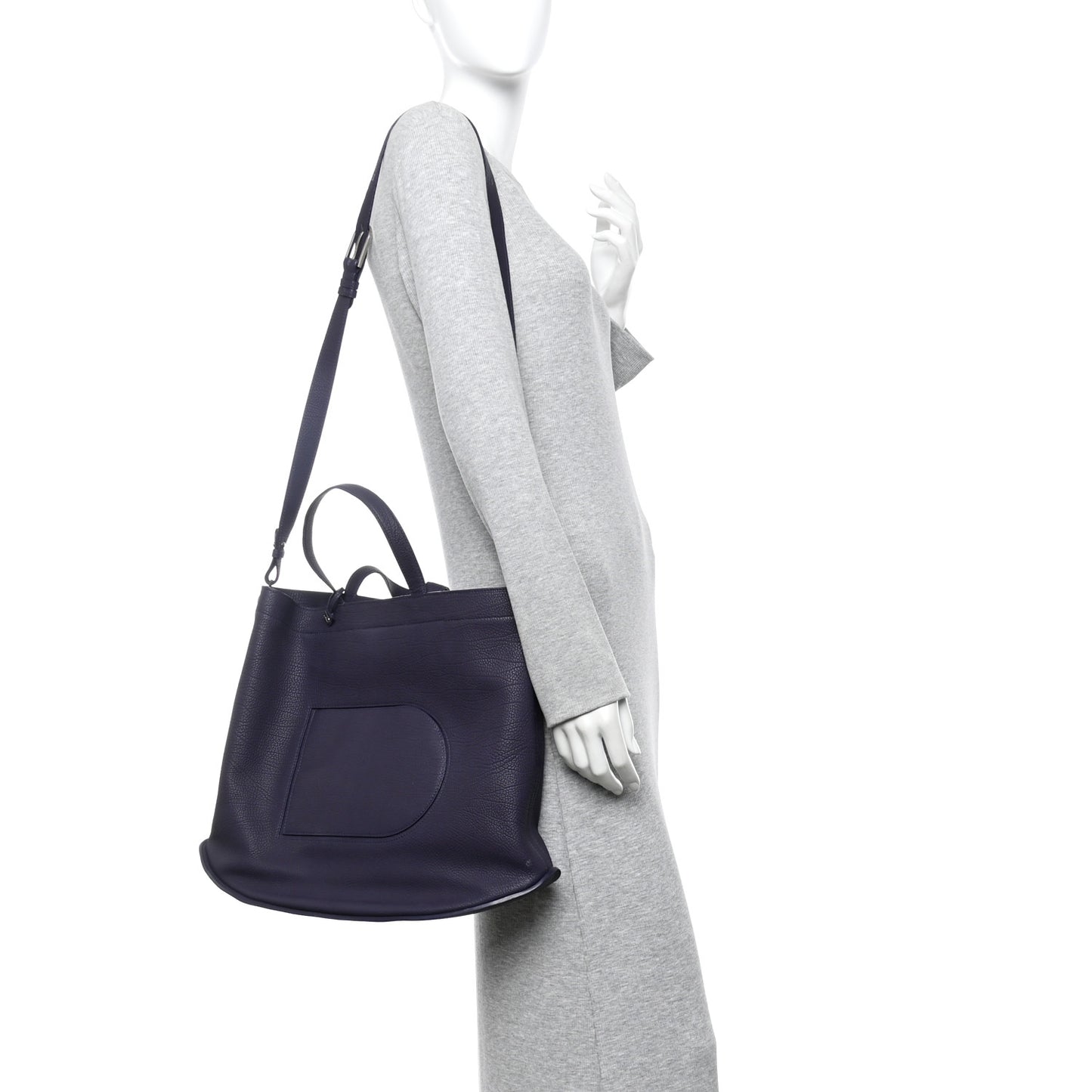 Grained Calfskin Le Pin Tote Indigo