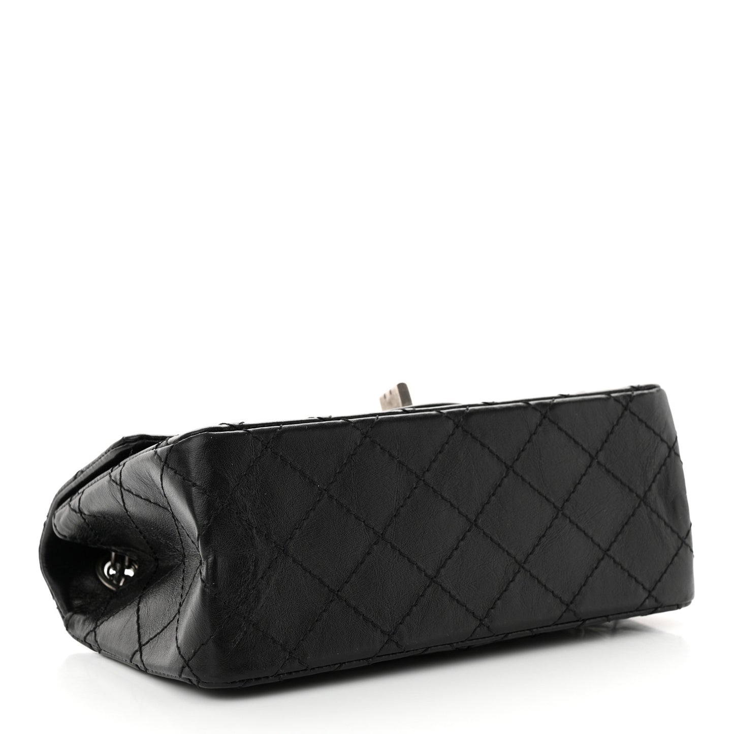 Aged Calfskin Quilted 2.55 Reissue Mini Flap Black