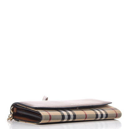 Burberry Derby Calfskin House Check Henley Wallet On Chain Tan 4 of 8