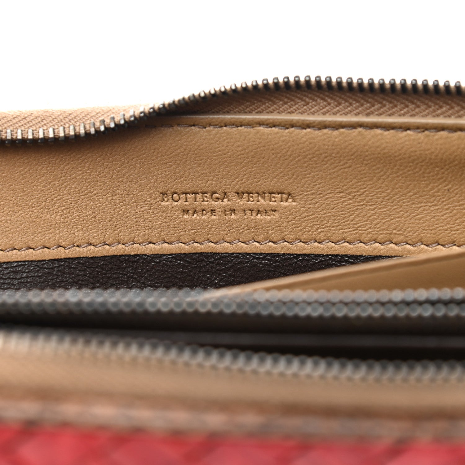 Bottega Veneta Nappa Intrecciato Ayers Zip Wallet Red 6 of 11