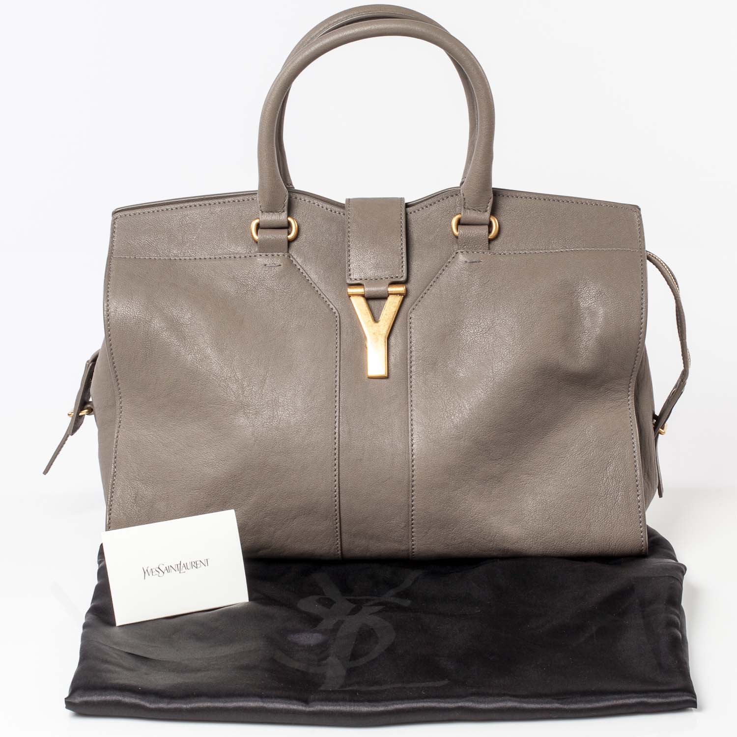 Saint Laurent Leather Medium Cabas ChYc Taupe 10 of 10