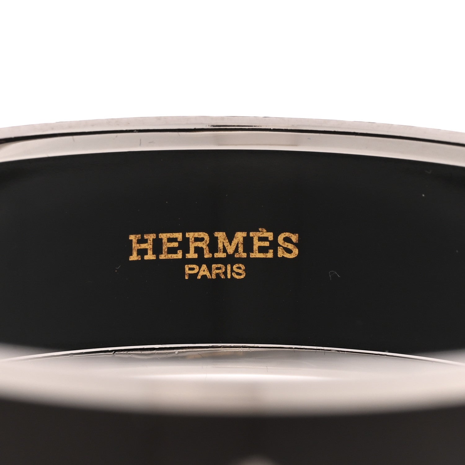 Hermes Enamel Printed Caleche Wide Bracelet Black 4 of 5