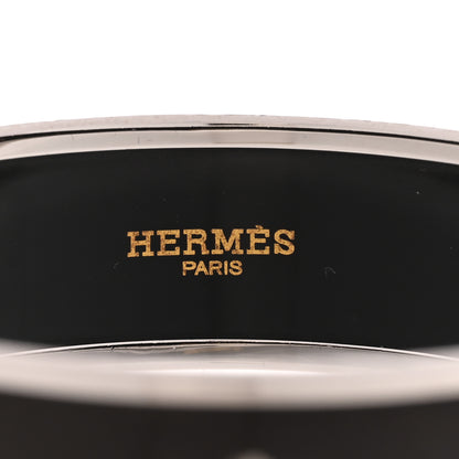 Hermes Enamel Printed Caleche Wide Bracelet Black 4 of 5