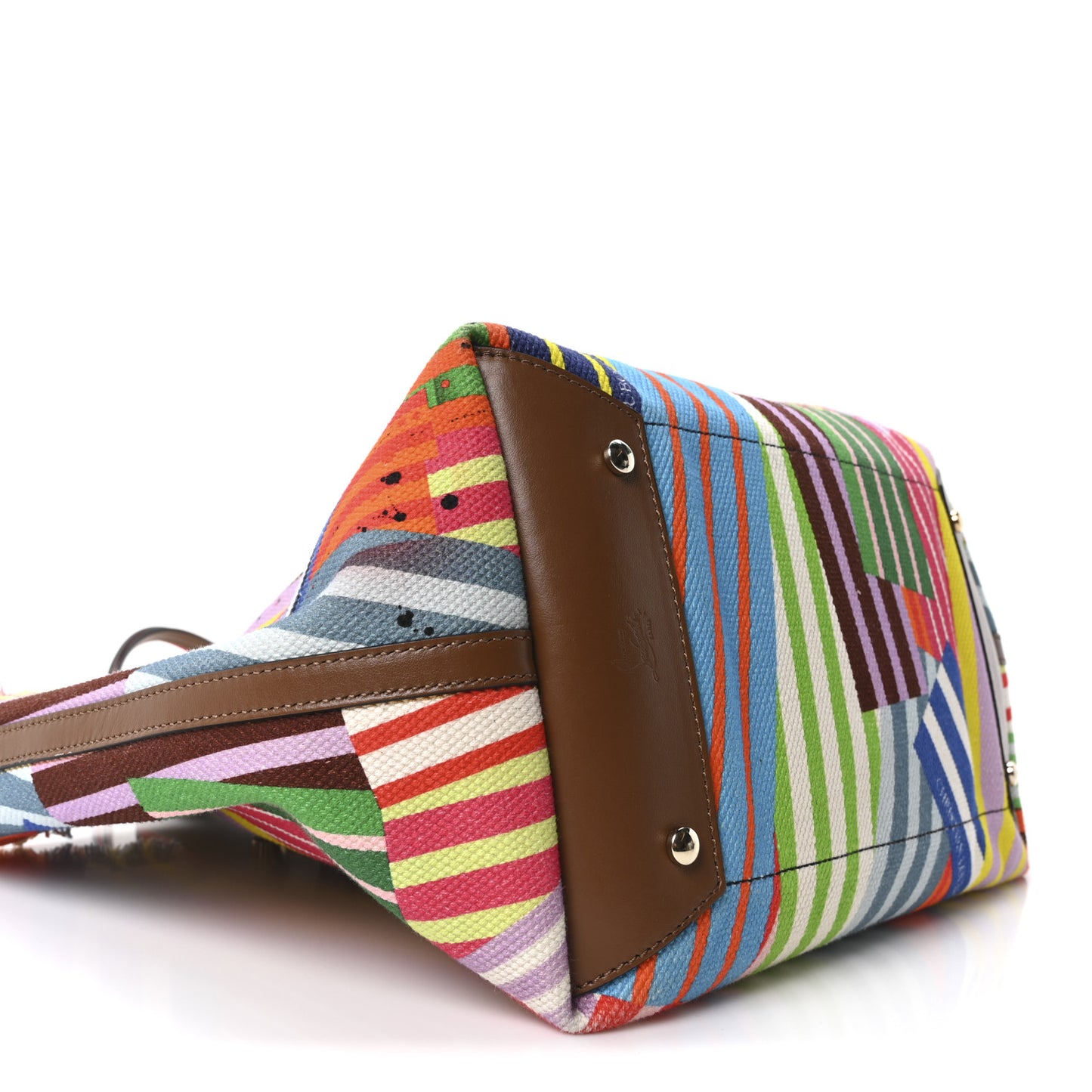 Canvas Printed Medium Frangibus Tote Multicolor Coconut