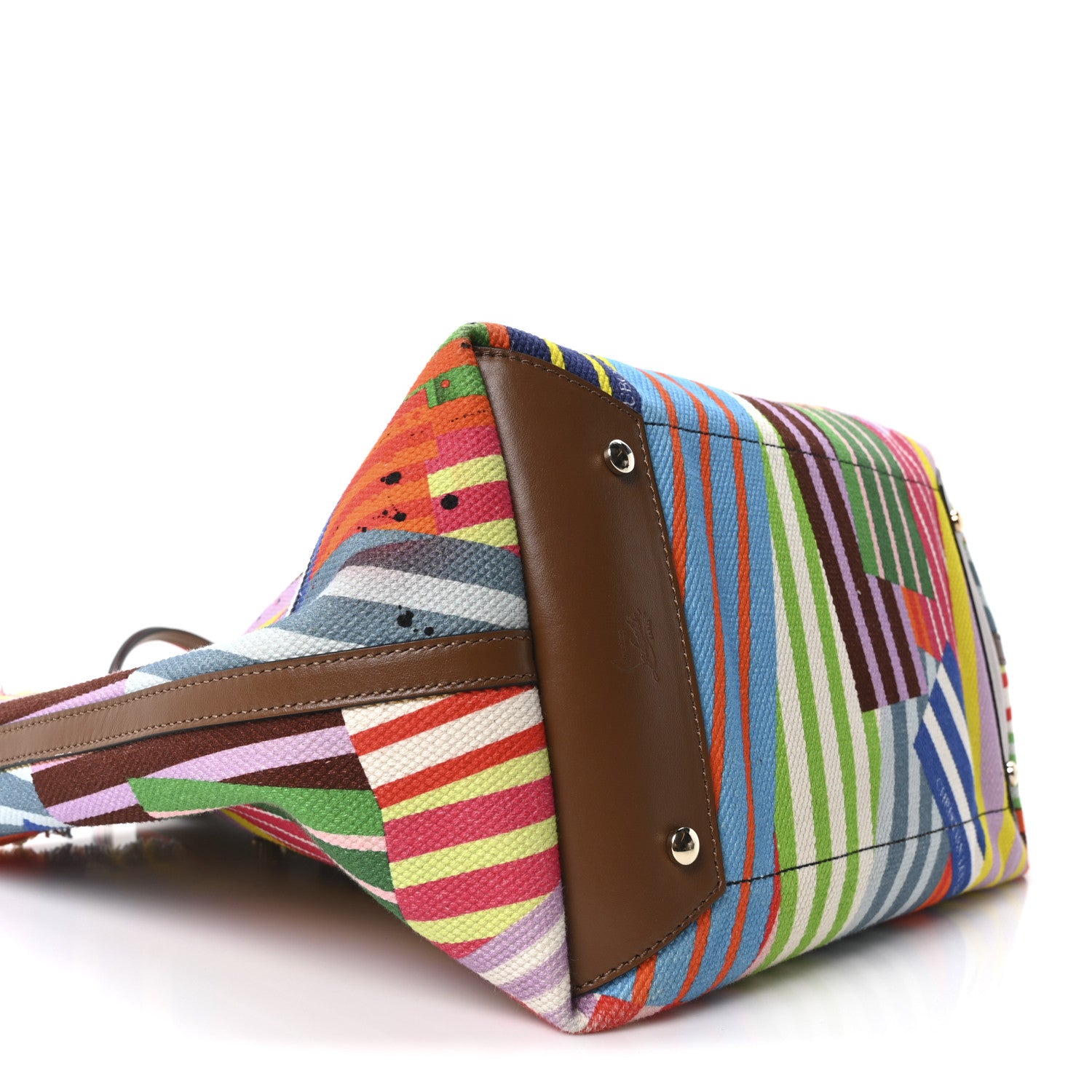 Christian Louboutin Canvas Printed Medium Frangibus Tote Multicolor Coconut 8 of 9