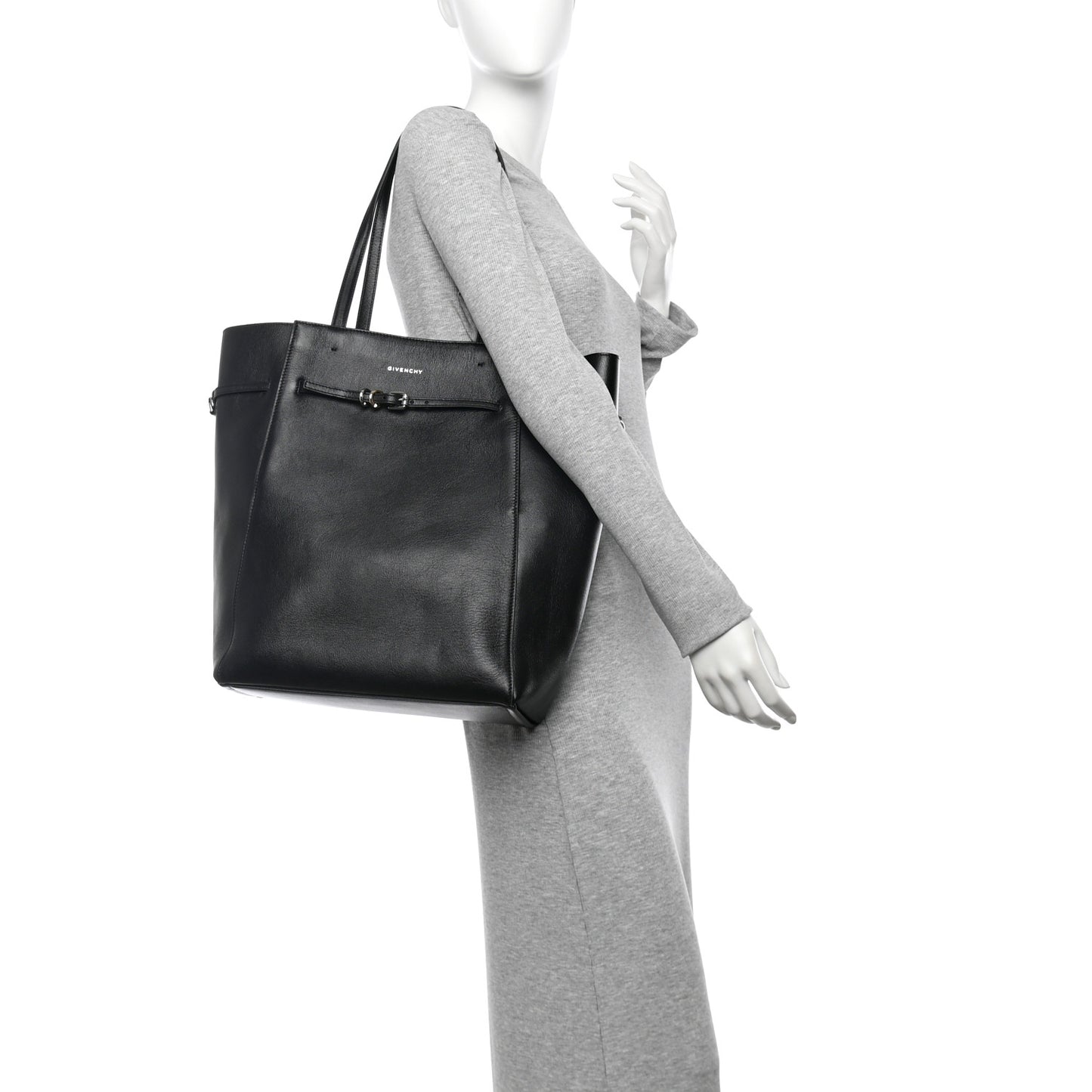 Calfskin Voyou Medium North South Tote Black