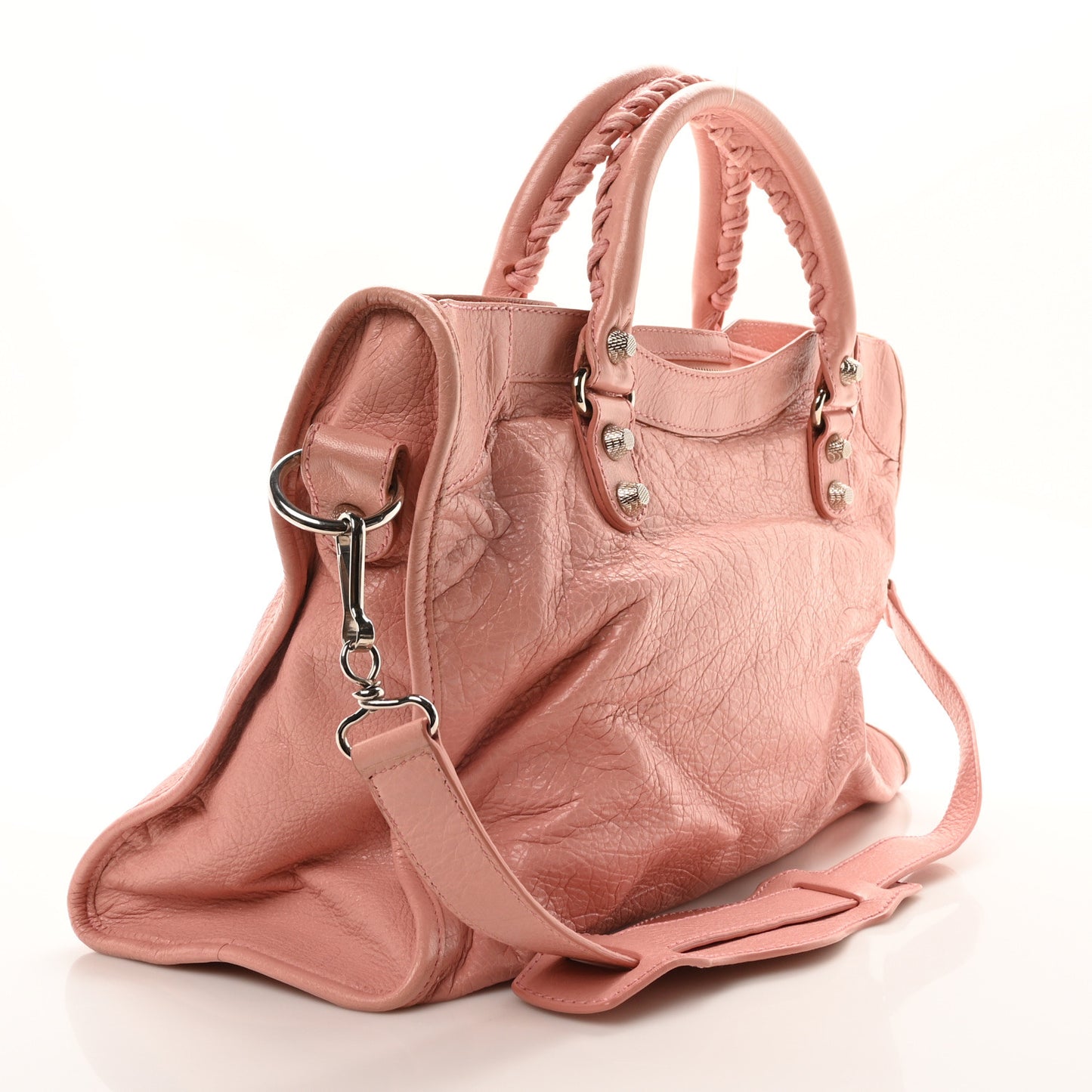 Agneau Giant 12 Silver Hardware City Rose Peche