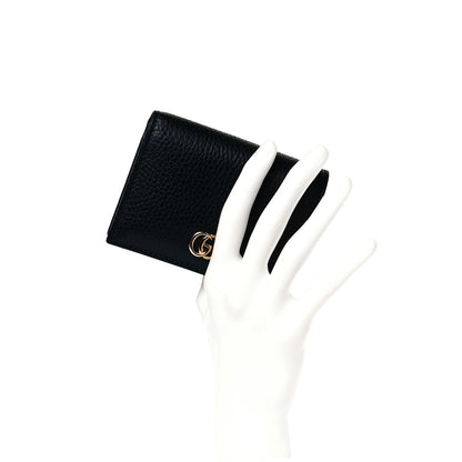Gucci Pebbled Calfskin GG Marmont Card Case Black 3 of 16