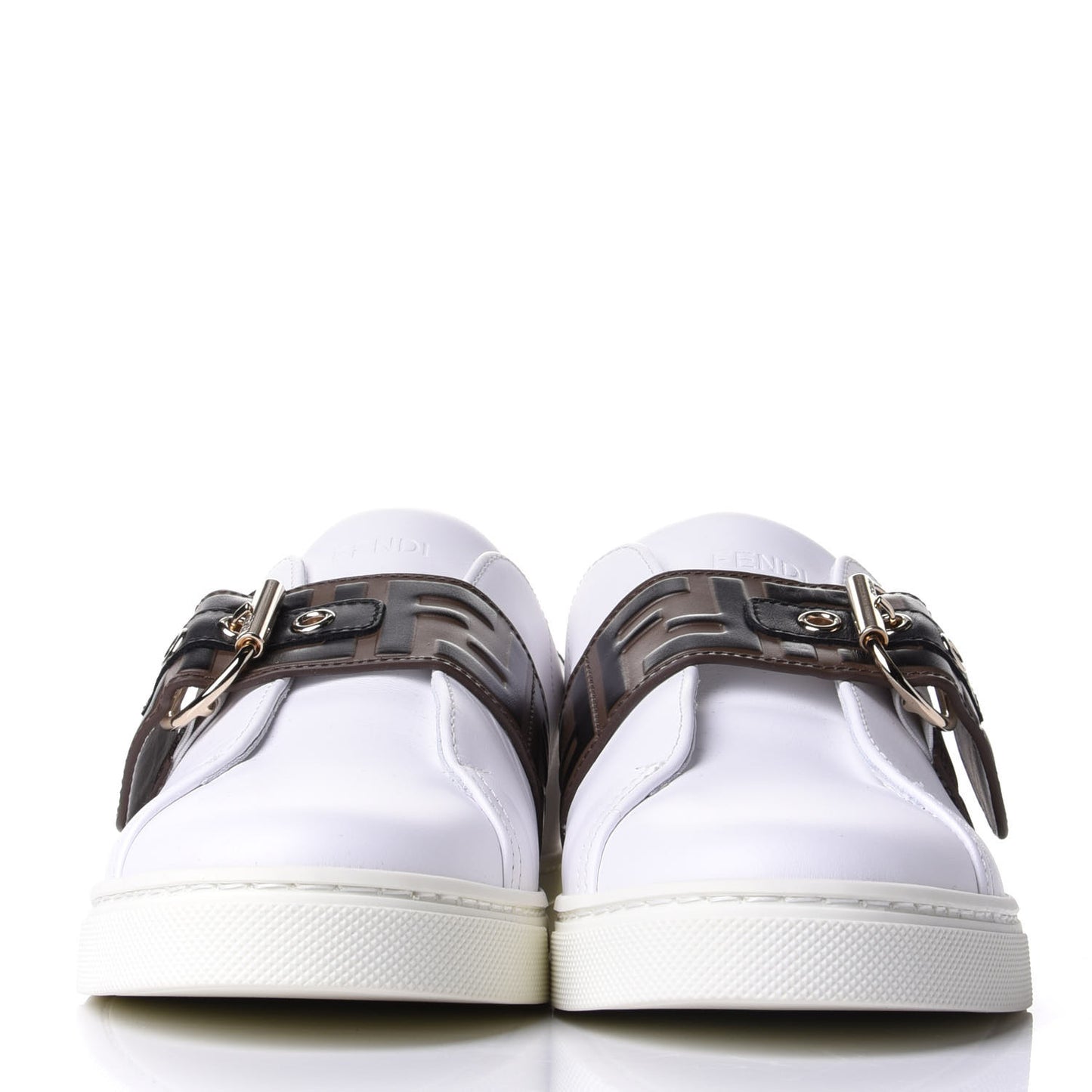 Vitello FF Embossed Womens Slip On Sneakers 38 Ultra White Maya Black