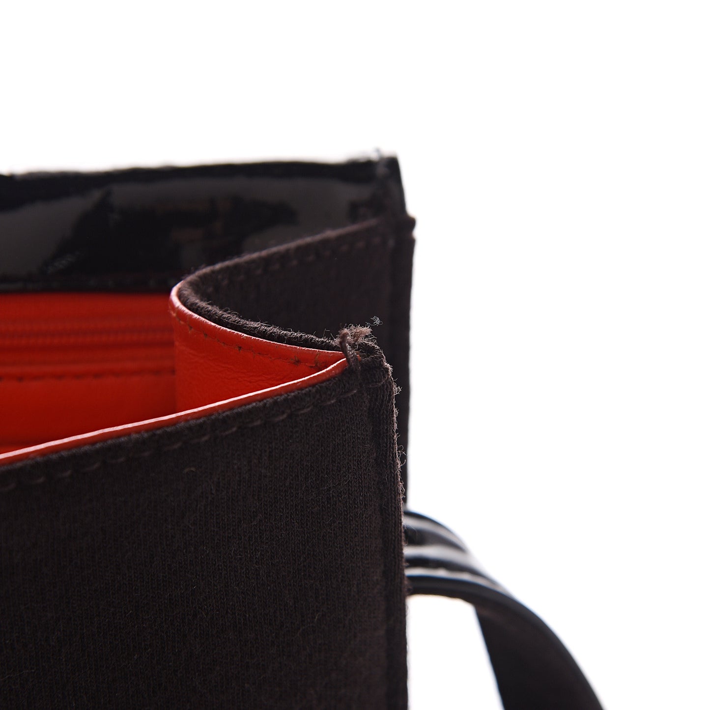 Patent Jersey Flap Shoulder Bag Dark Brown