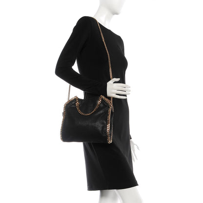 Stella McCartney Shaggy Deer Mini Falabella Fold Over Tote Black 3 of 8