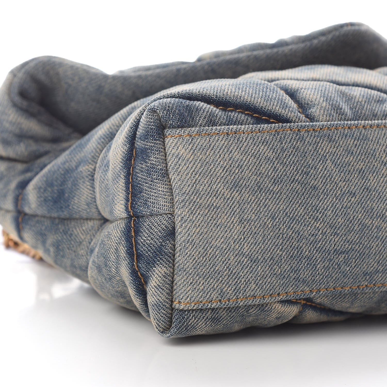 Saint Laurent Denim Quilted Toy Loulou Puffer Monogram Chain Satchel Rodeo Blue 8 of 9