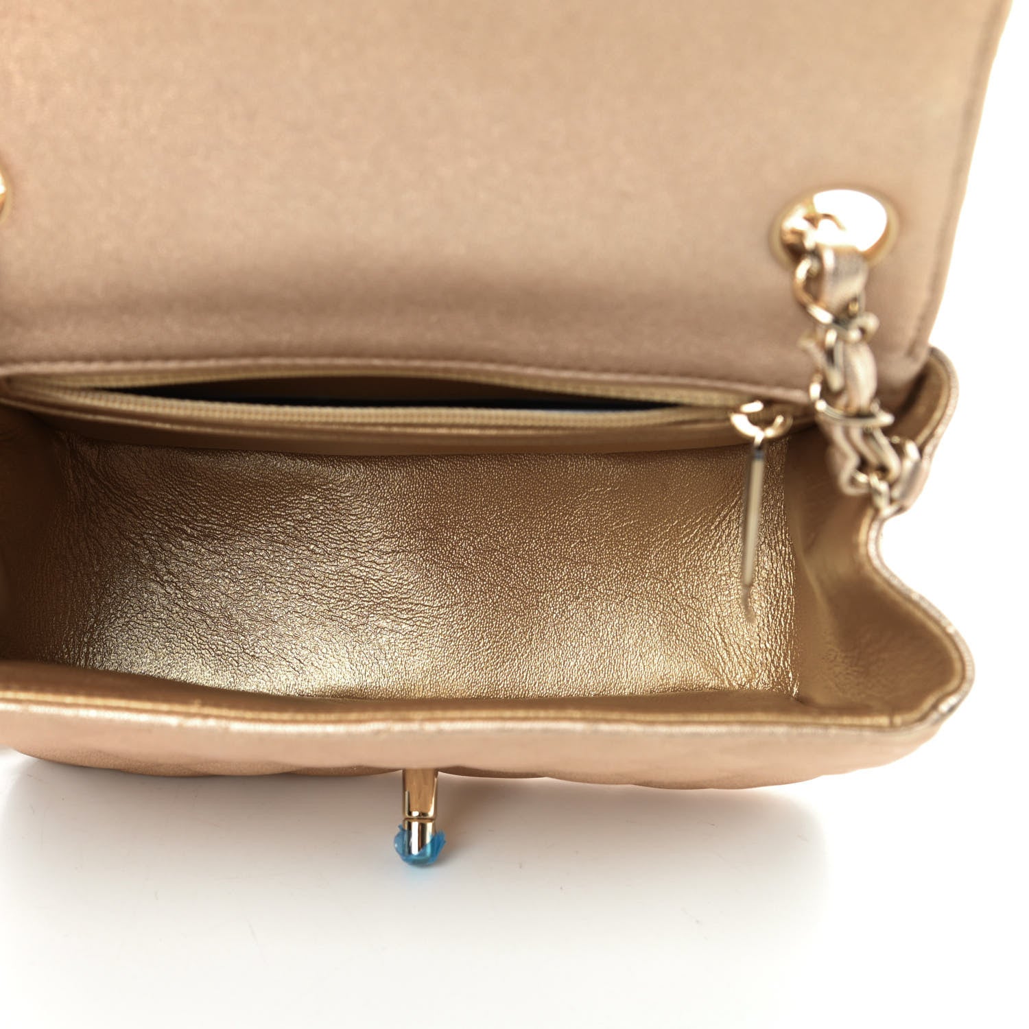 Chanel Metallic Lambskin Quilted Mini Square Flap Gold 5 of 11