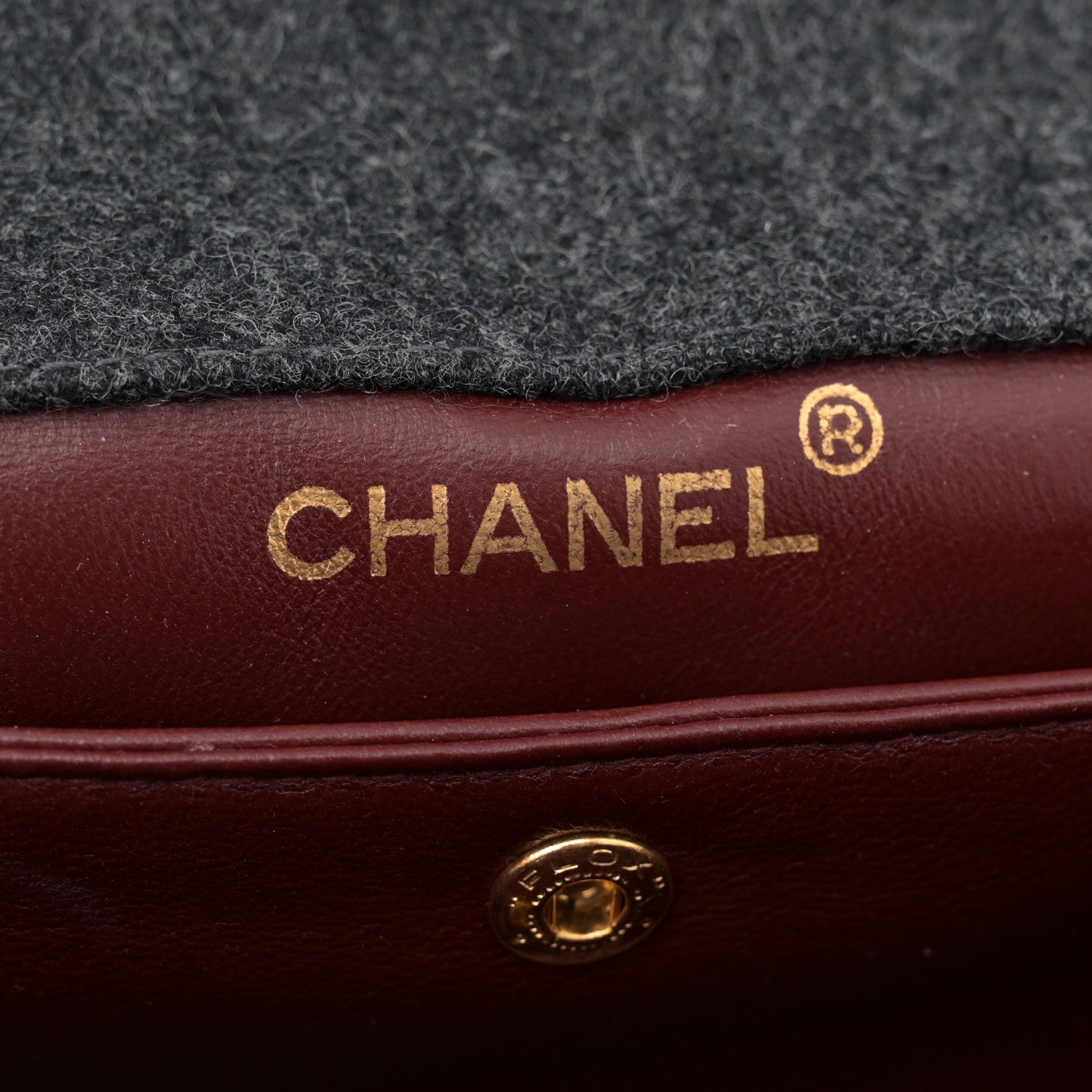 Chanel Lambskin Felt Quilted Small Single Flap With Pouch Grey Black 7 of 13