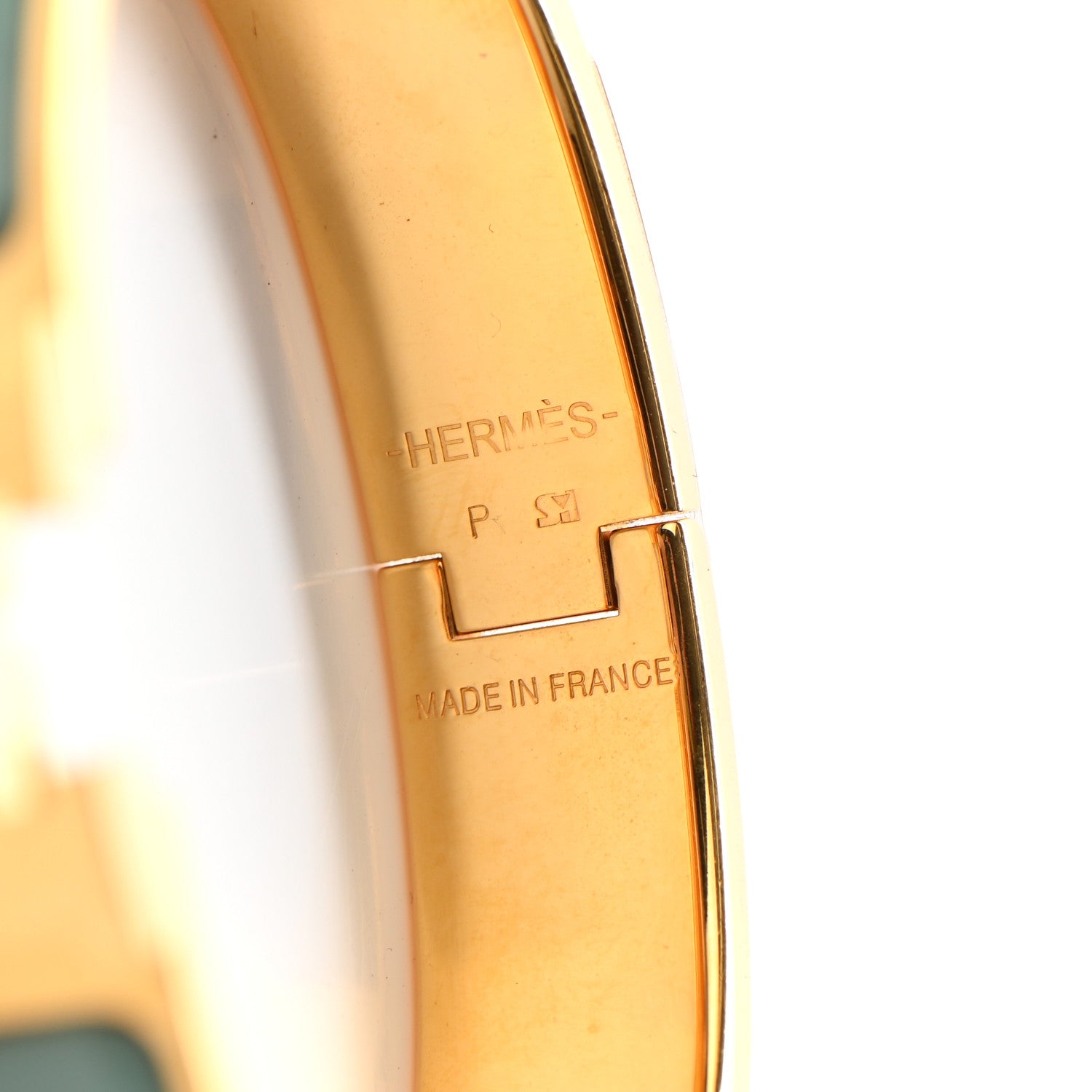 Hermes Enamel Narrow Clic Clac H Bracelet PM Vert Aqua 4 of 5