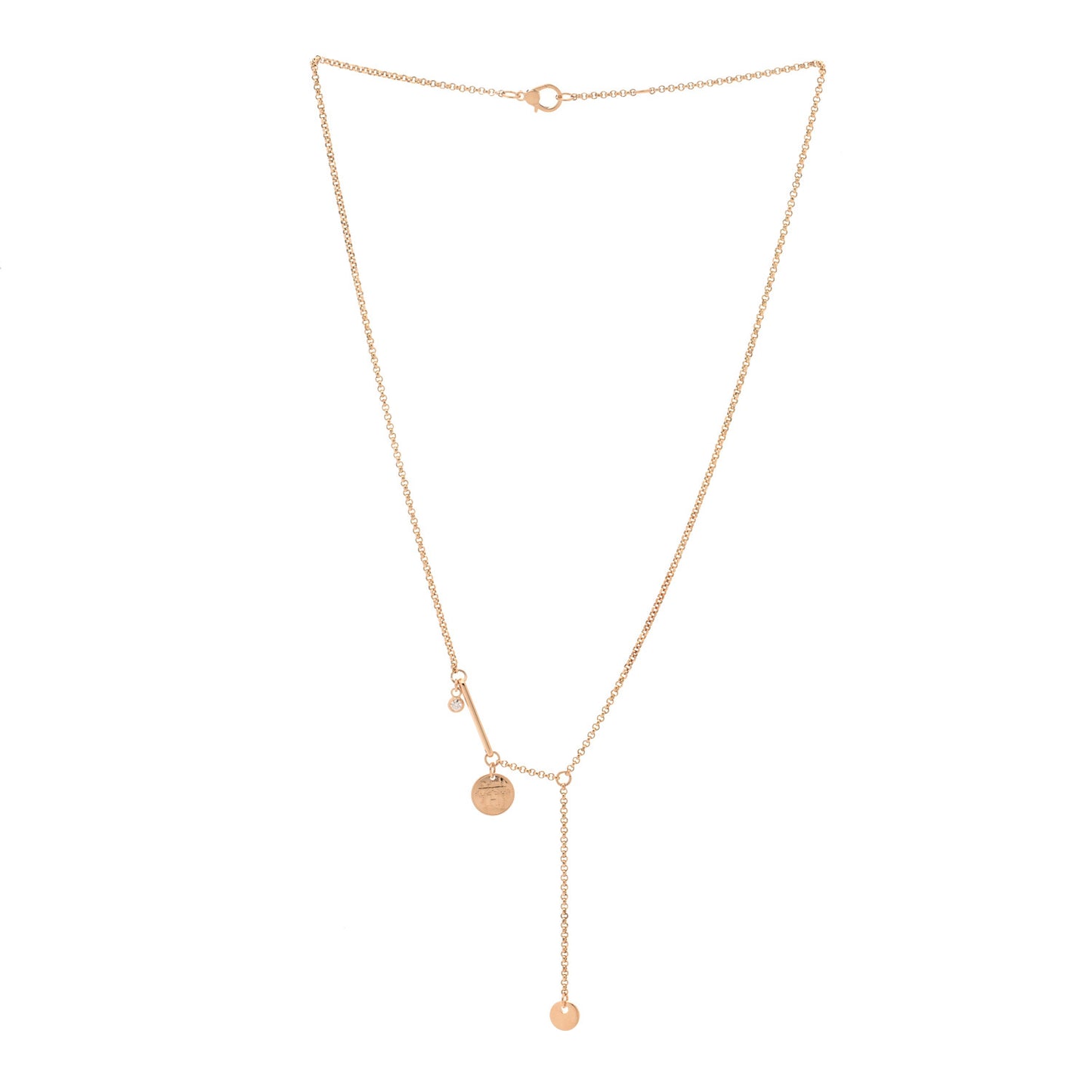 18K Rose Gold Diamond TPM Ex-Libris Pendant Necklace