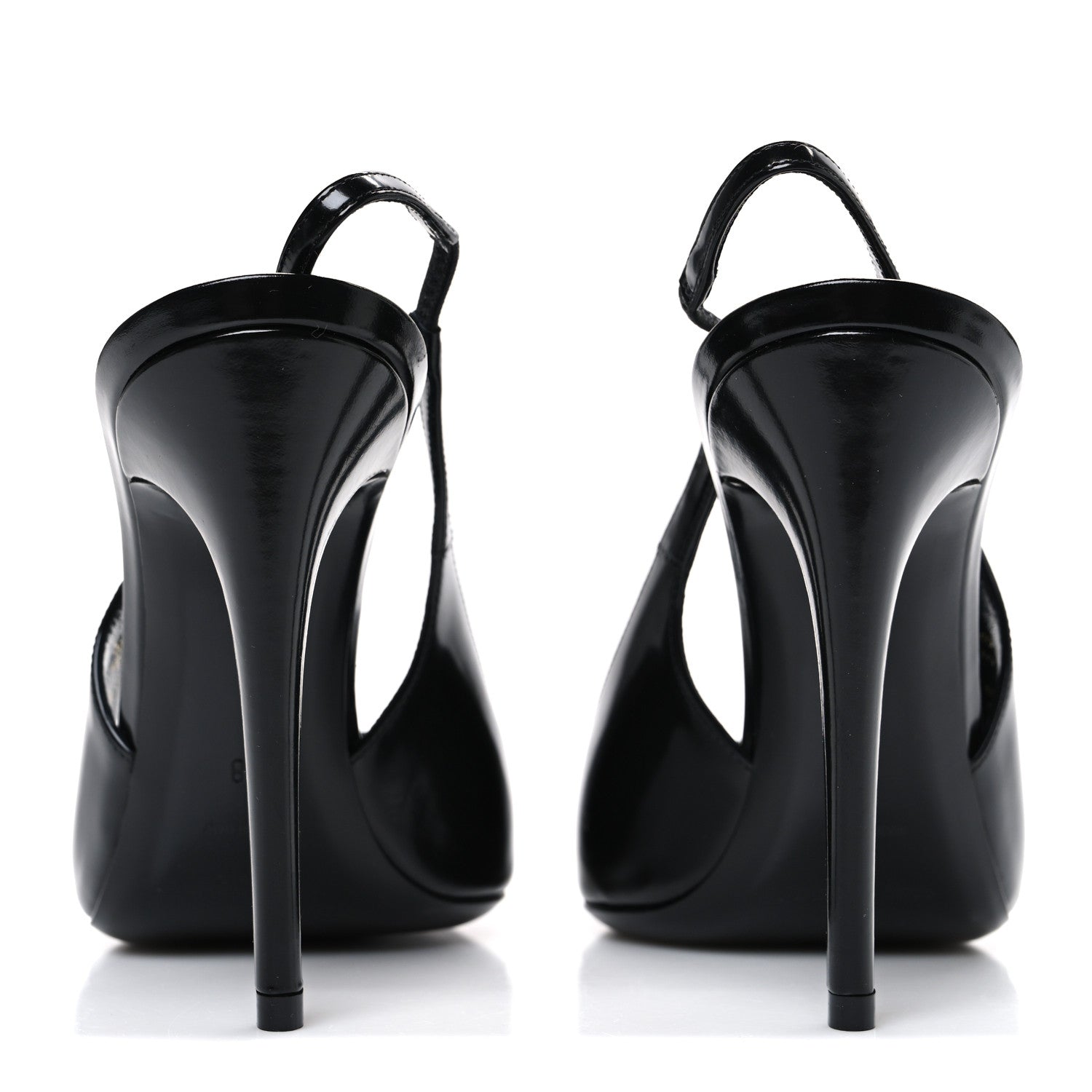 Saint Laurent Patent Vendome Slingback Pumps 38 Black 6 of 10