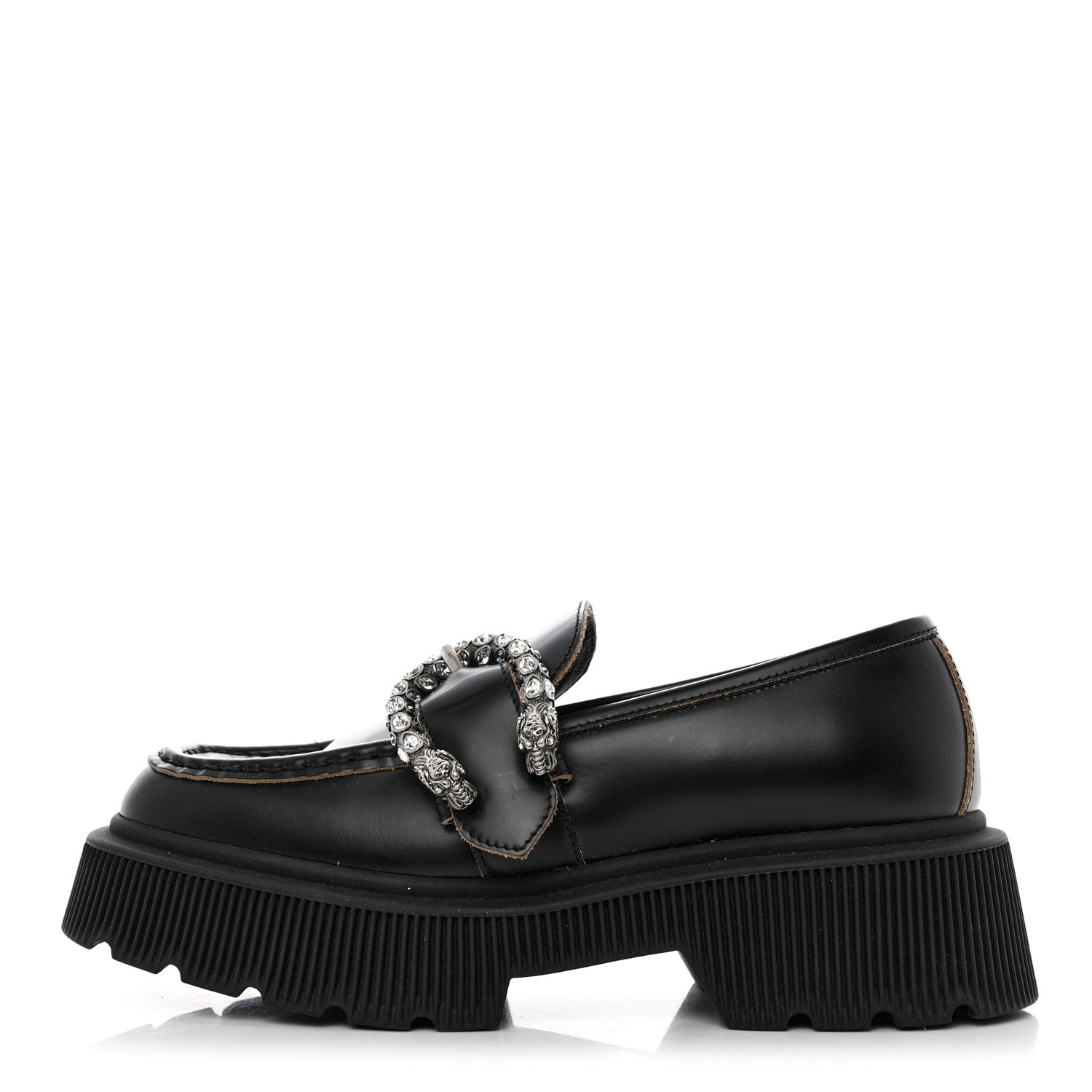 Gucci Cordovan Lux Dionysus Hunder Loafers 35.5 Black 1 of 12
