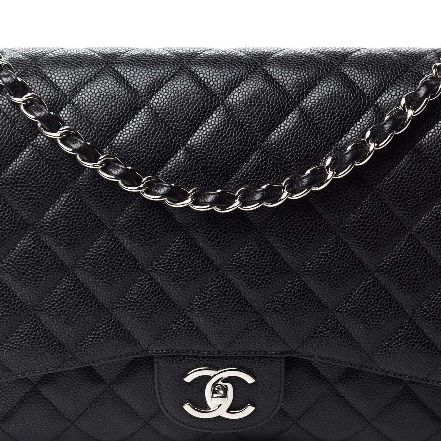 Caviar Quilted Maxi Double Flap Black