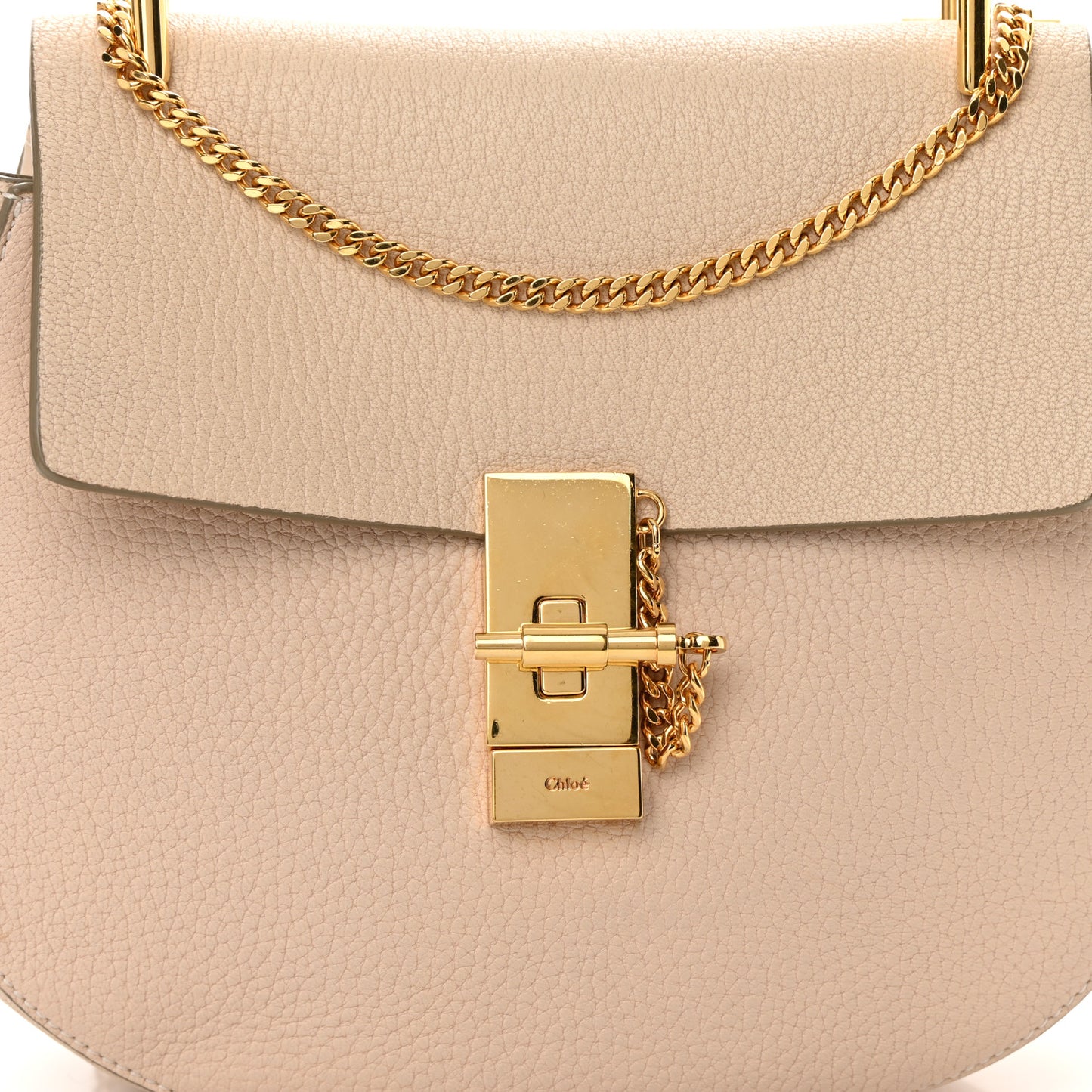 Grained Lambskin Medium Drew Shoulder Bag Abstract White