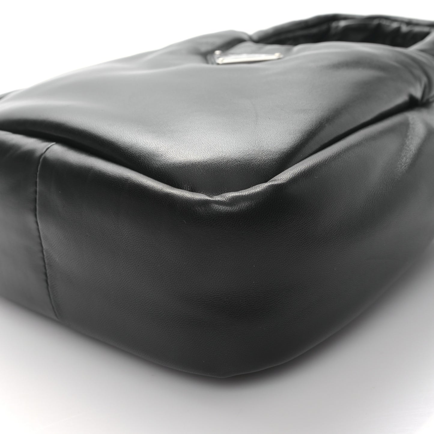 Nappa Soft Padded Small Double Handled Shoulder Bag Black