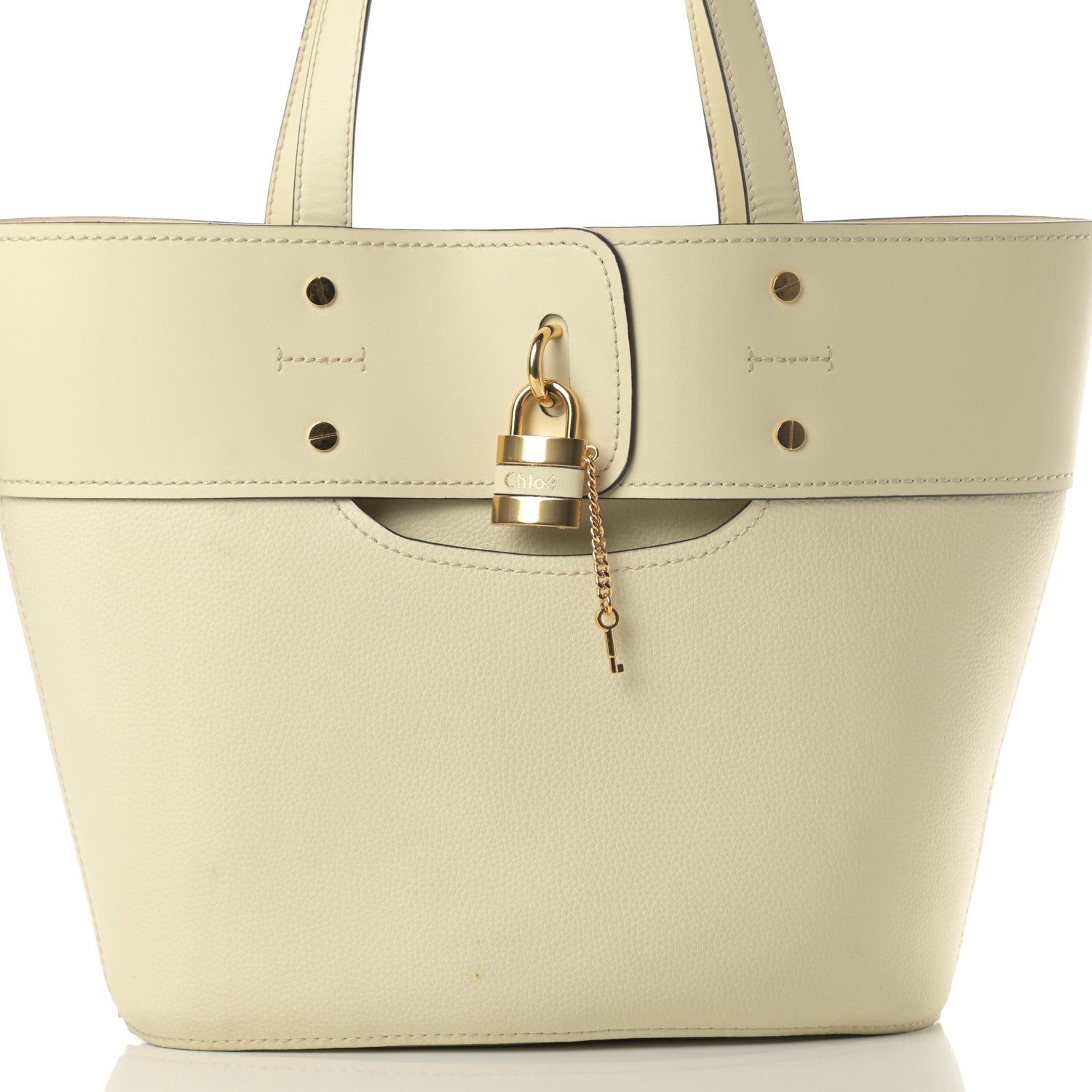 Chloe Smooth Grained Calfskin Small Aby Tote White 8 of 13