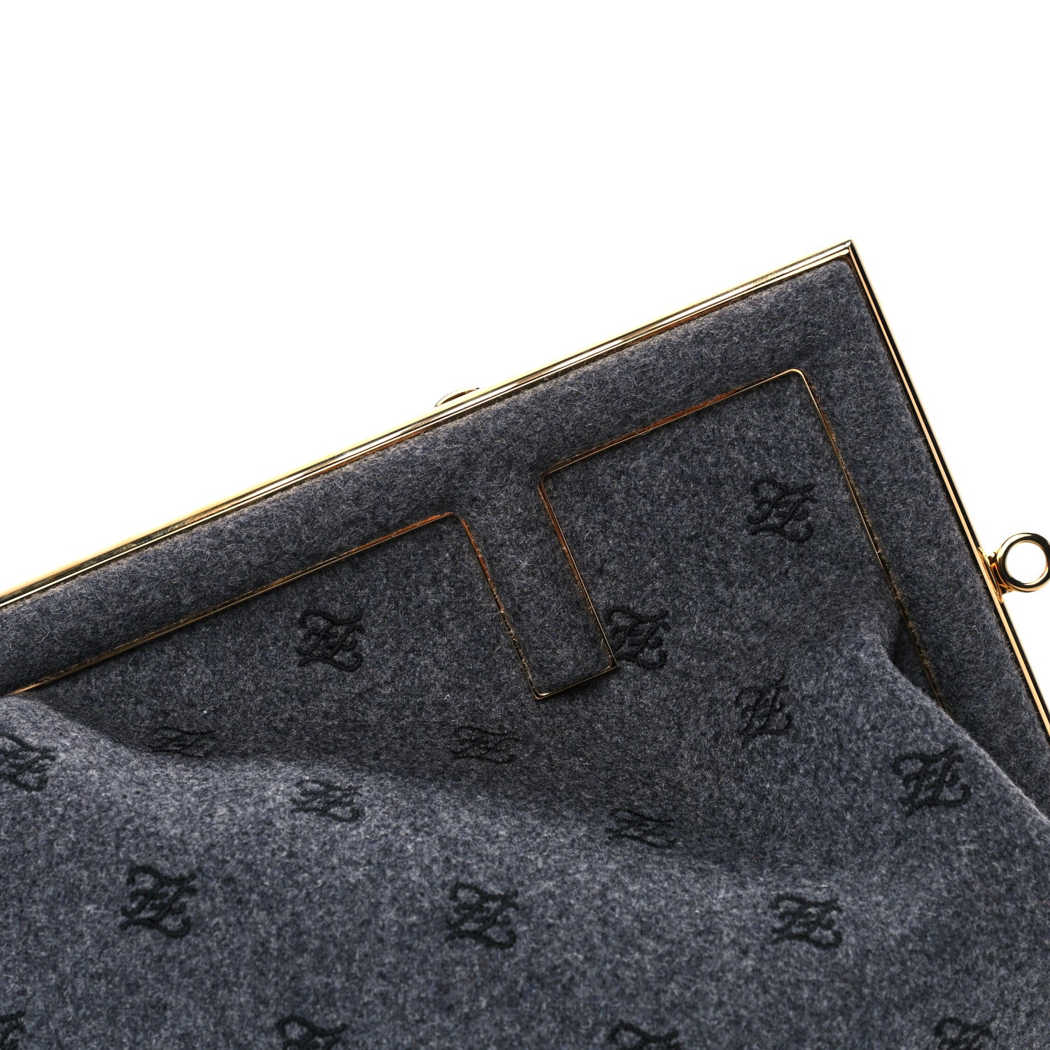 Fendi Flannel Karligraphy Embroidered Medium Fendi First Grey 4 of 13