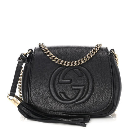 Gucci Pebbled Calfskin Small Soho Flap Crossbody Black 1 of 12