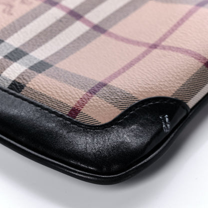 Burberry Haymarket Check Small Peyton Crossbody Clutch Bag Black 10 of 11