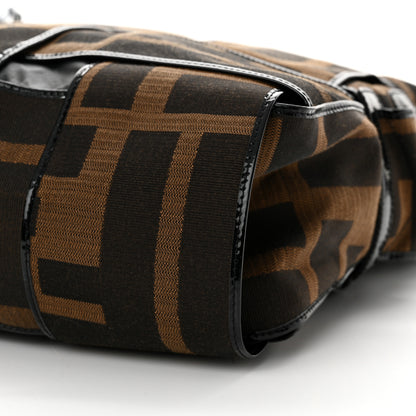 Fendi Patent Zucca Crossword Grande Bag Tobacco 9 of 10