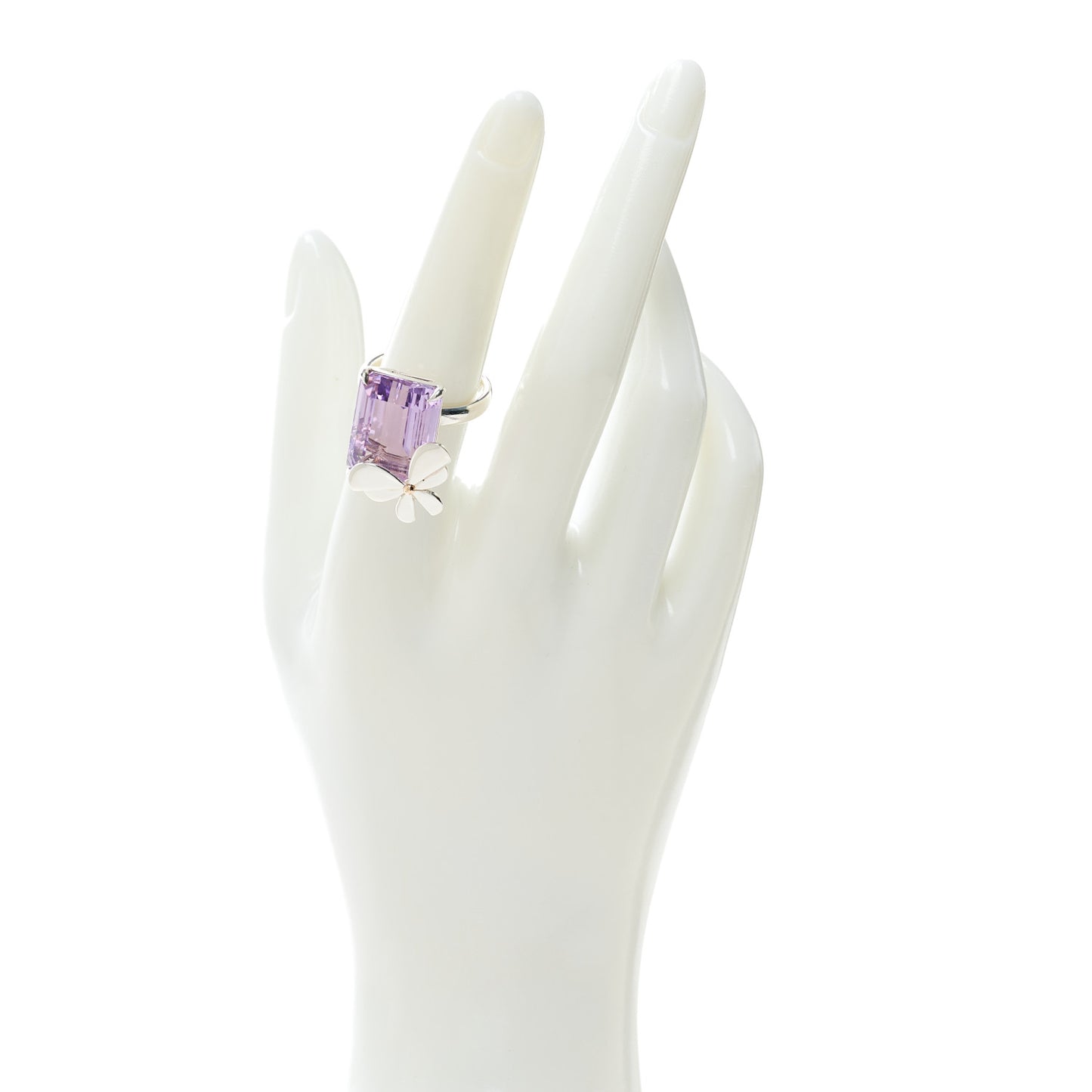 Sterling Silver 18K Rose Gold Amethyst Return to Tiffany Love Bugs Butterfly Ring 54 7