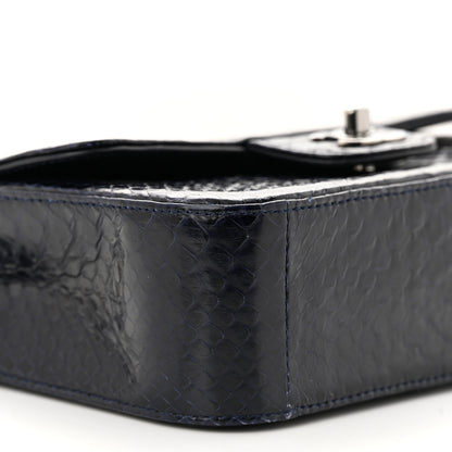 Chanel Snakeskin Mini Rectangular Flap Navy Blue 9 of 12