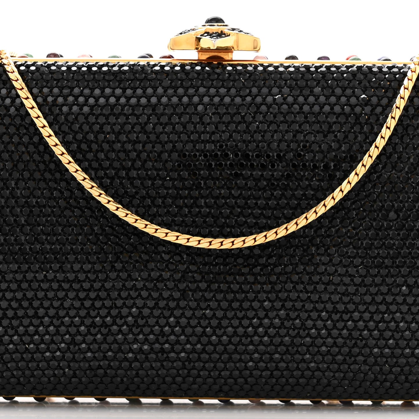 Swarovski Crystal Minaudiere Clutch Black