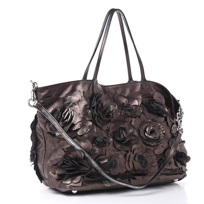 Valentino Garavani Metallic Nappa Floral Tote 3 of 16