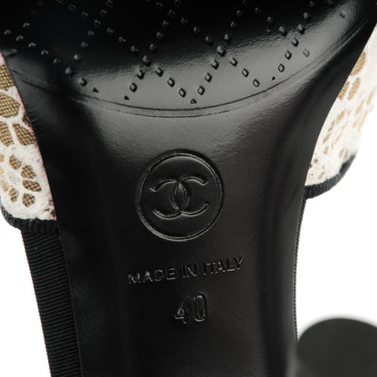 Chanel Lace Bow Ankle Strap Pumps 40 Black 5 of 6