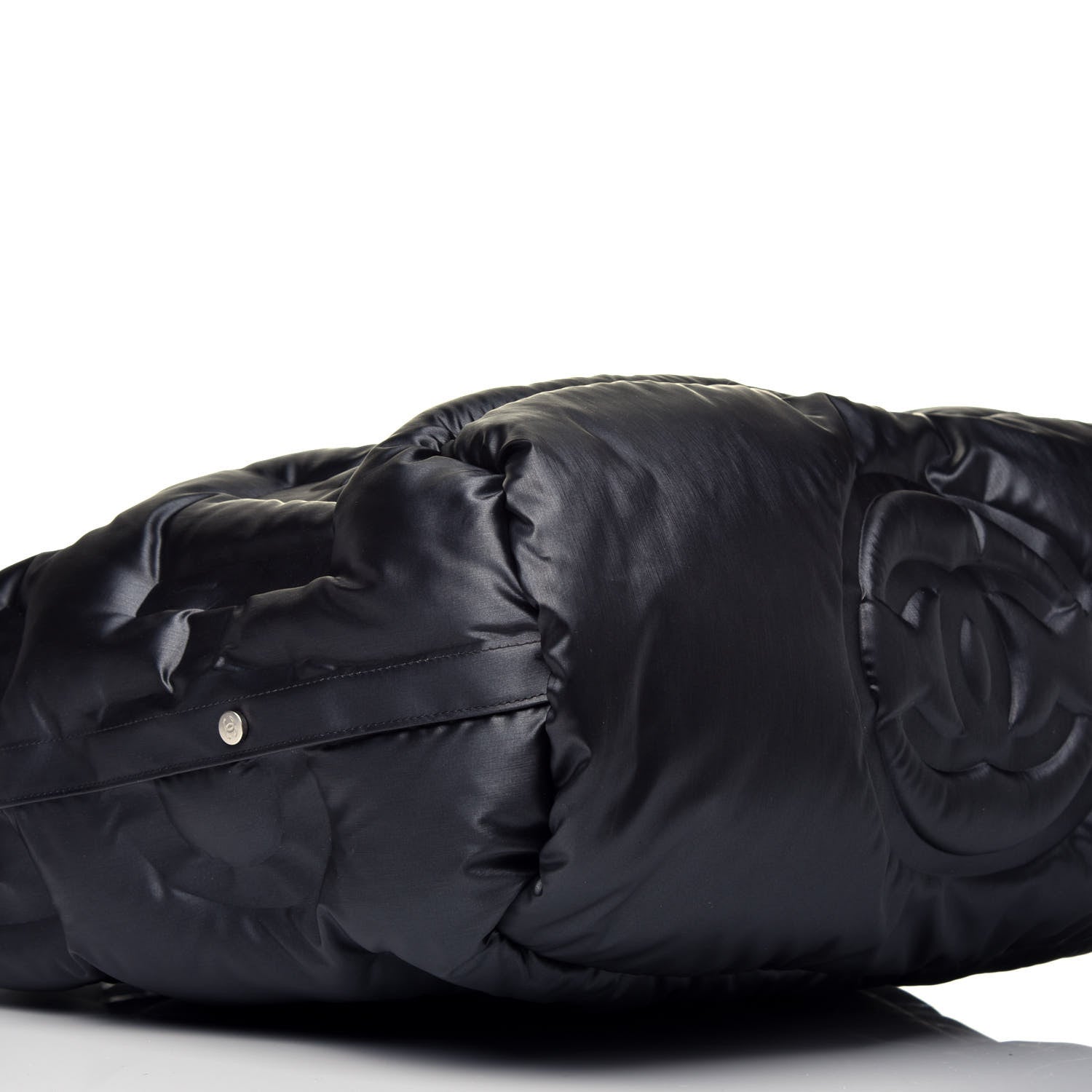 Chanel Nylon Embossed Doudoune Bowling Bag Black 9 of 10