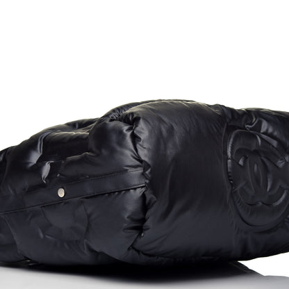 Chanel Nylon Embossed Doudoune Bowling Bag Black 9 of 10
