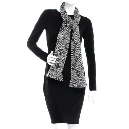 Louis Vuitton Wool Silk Logomania Mix Scarf Black 2 of 4