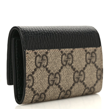 Gucci Dollar Calfskin GG Supreme Monogram GG Marmont 6 Key Holder Case Black Beige Ebony 3 of 7